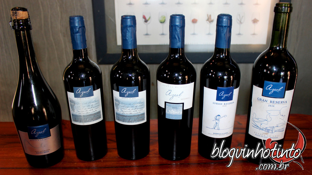 Alguns dos excelentes vinhos produzidos pela La Azul - Apenas 80.000 litros por ano